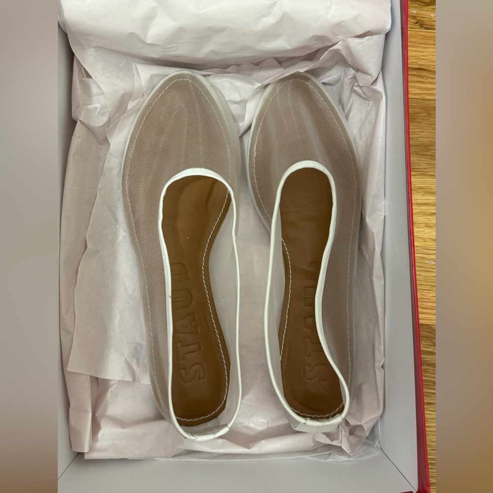 STAUD white mesh ballet flats Alba Ballet US 6 $350